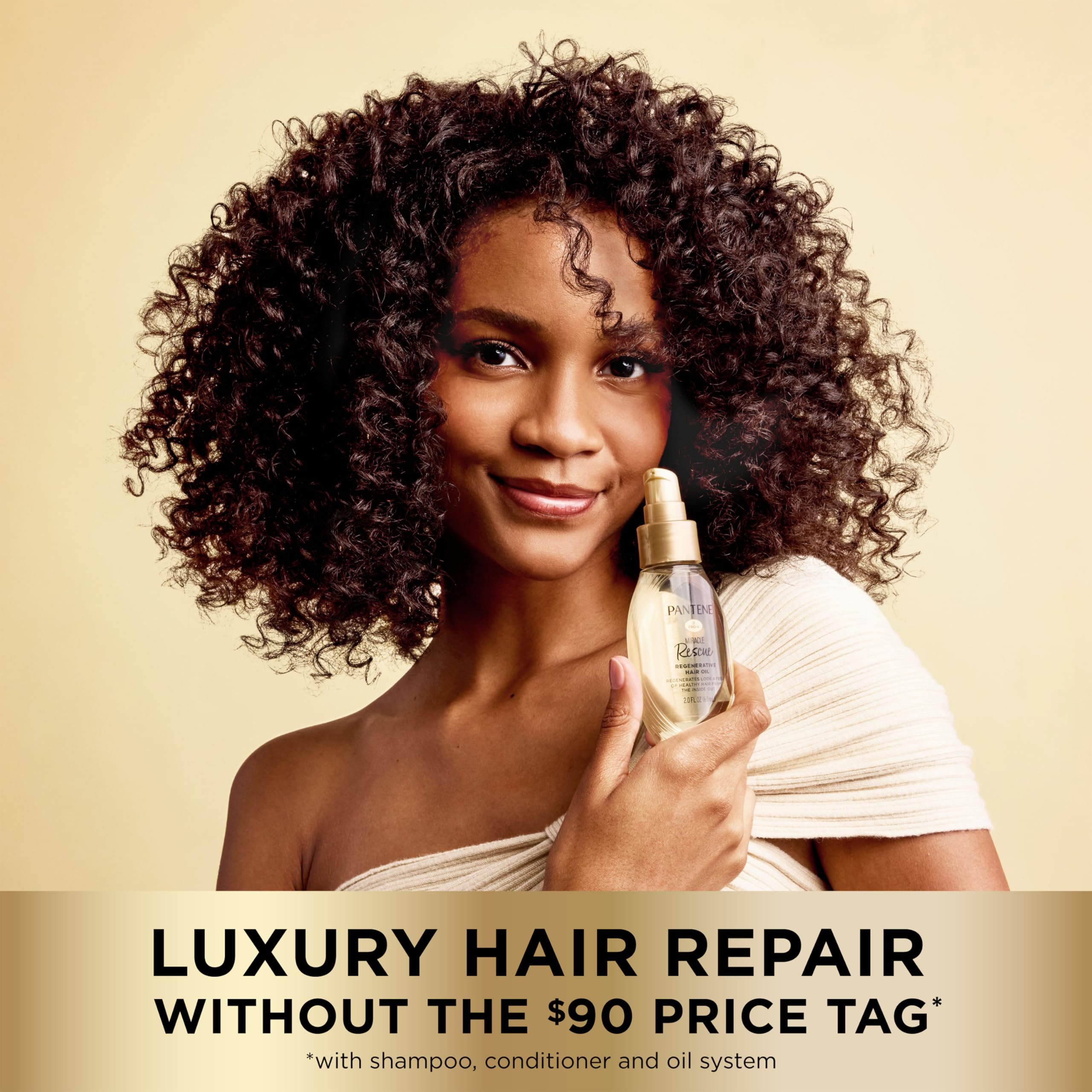 Pantene oil with argan and jojoba visuals emphasizing nourishing natural oils