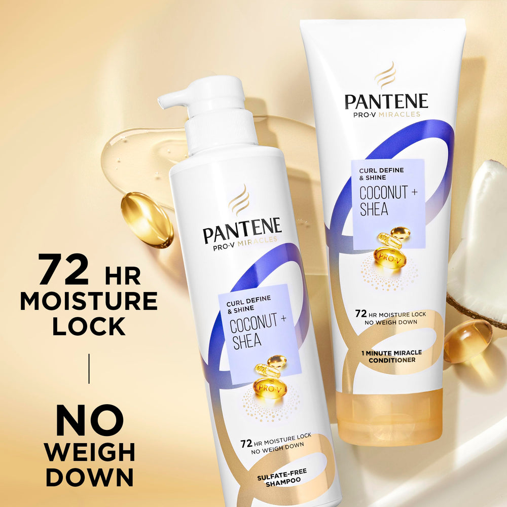 Pantene Pro-V before and after curls showing improved definition