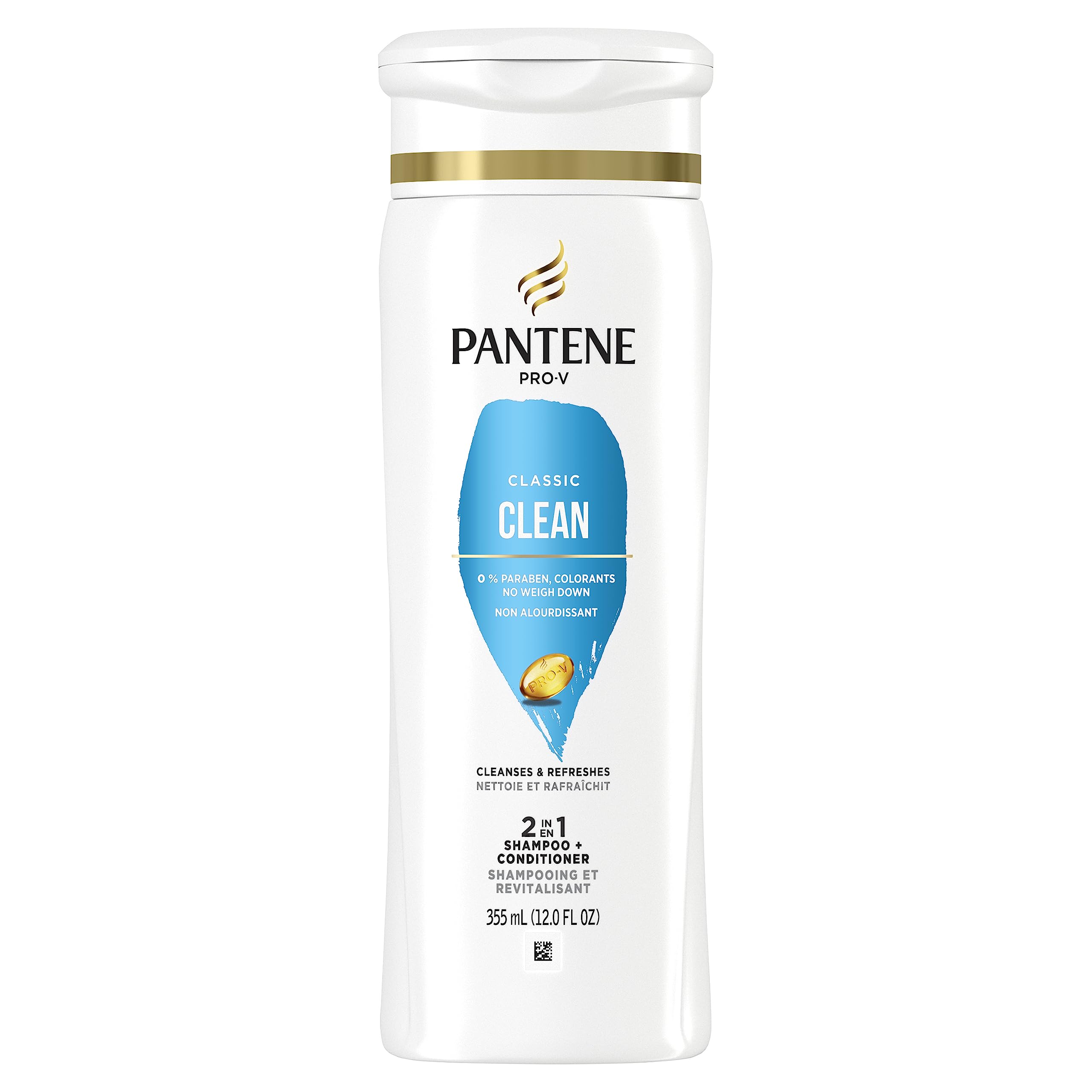 Pantene back label with usage directions and ingredient details displayed