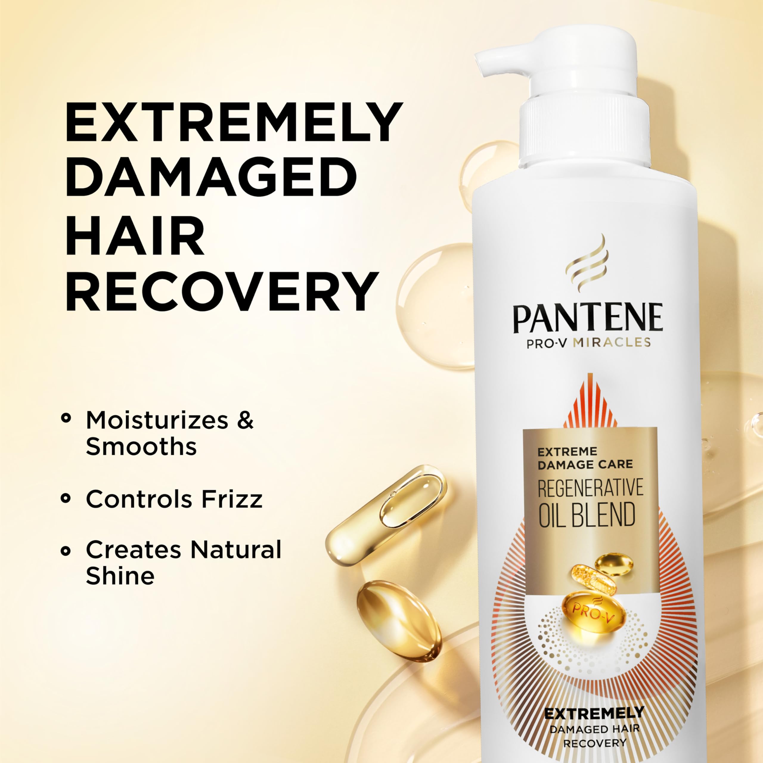 Pantene label close-up highlighting ingredients and usage benefits