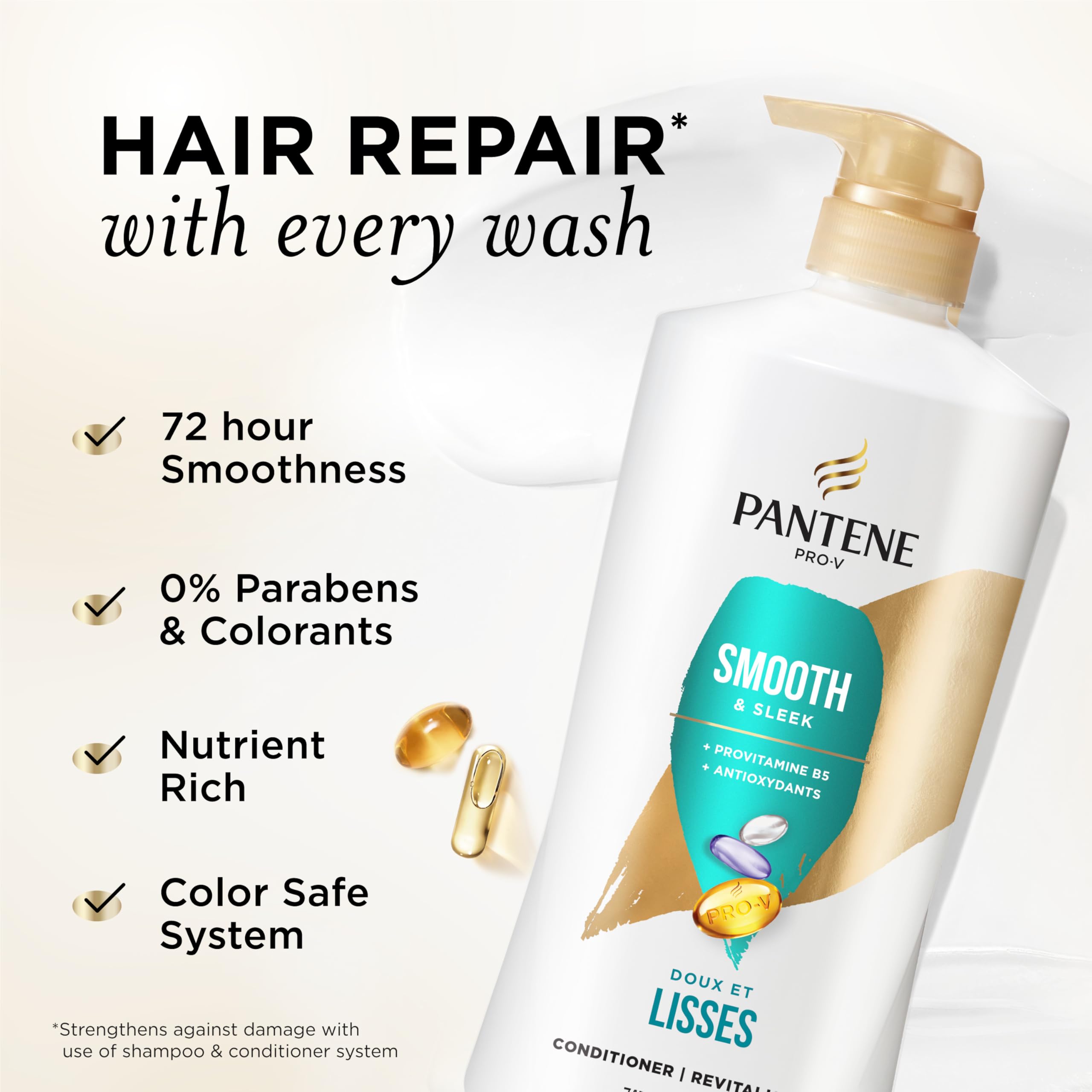 Pantene dispensing conditioner from pump for easy, mess-free application benefit