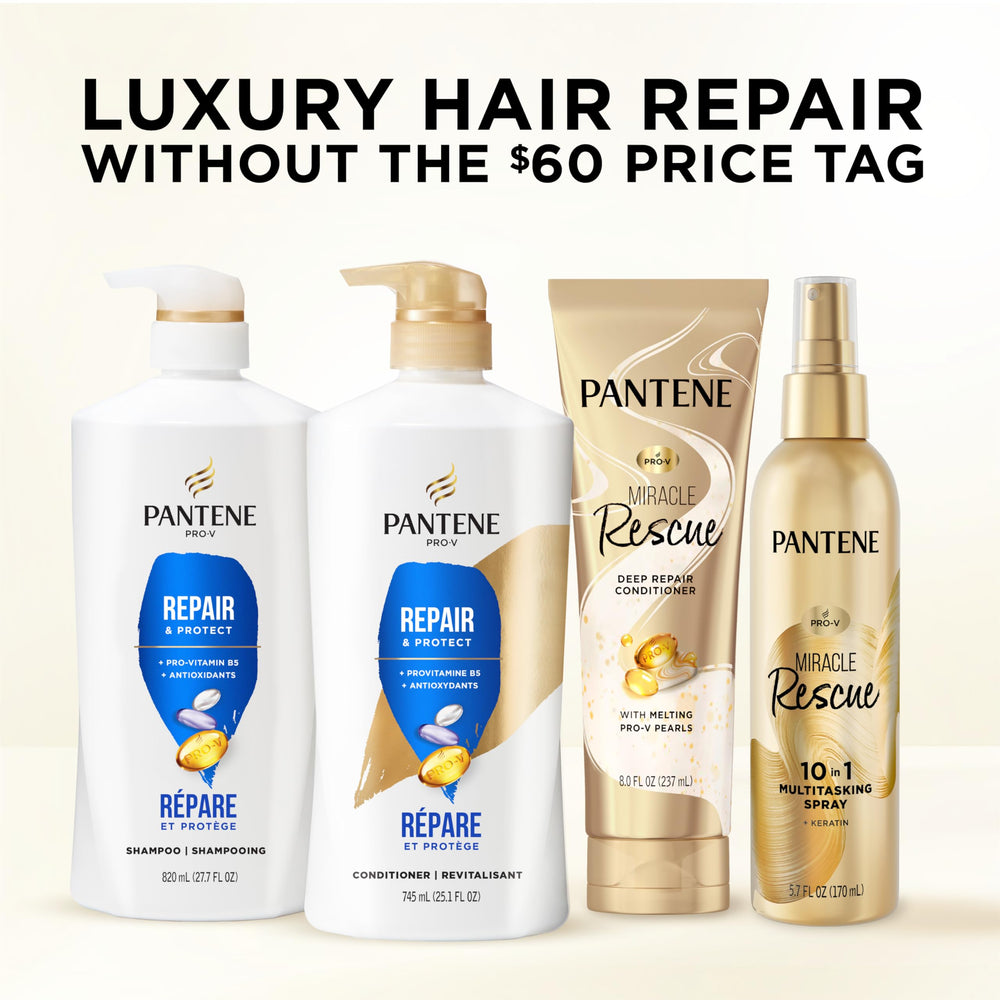 Pantene before and after hair strand showing improved smoothness