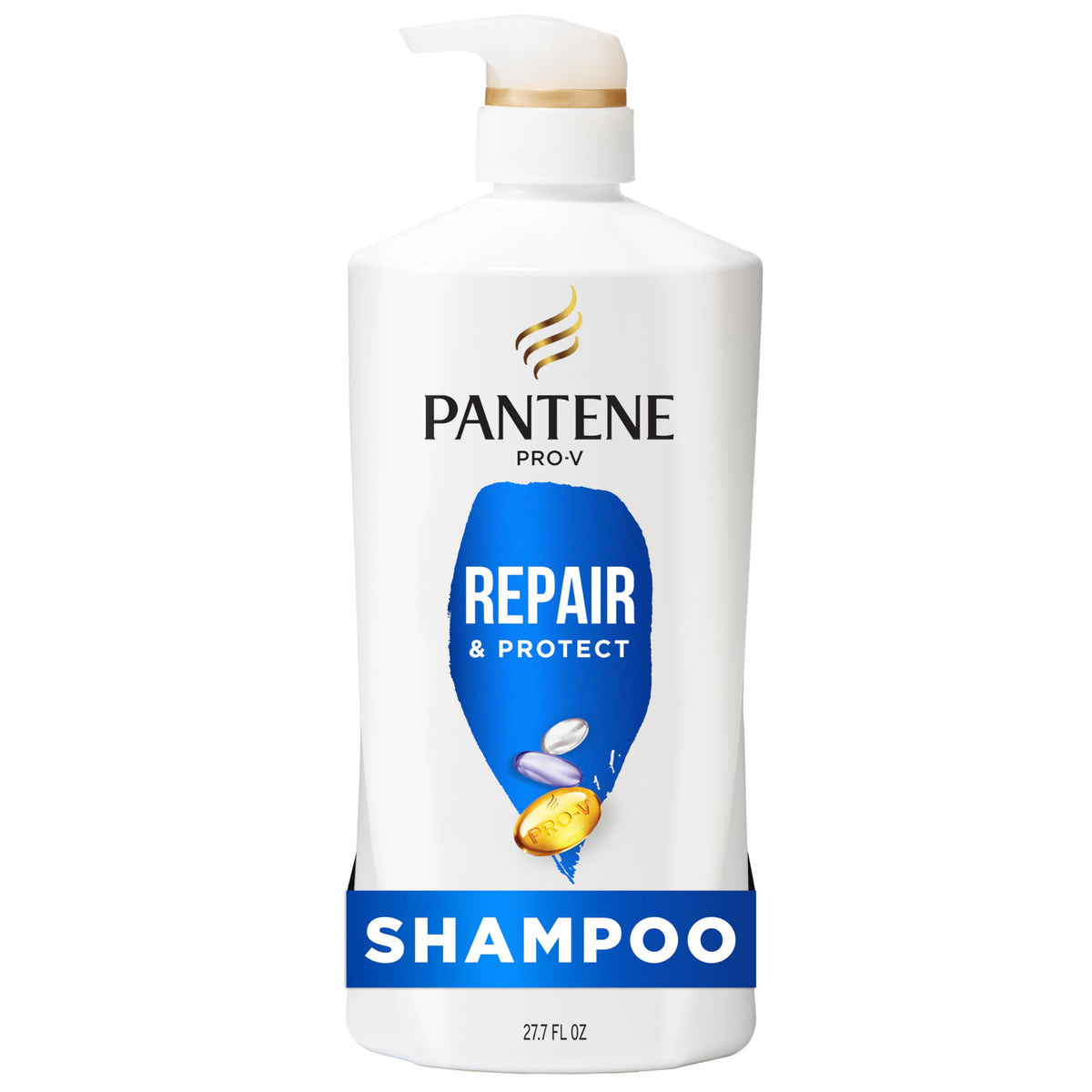 Pantene front bottle showing label and size, highlights nourishing benefits