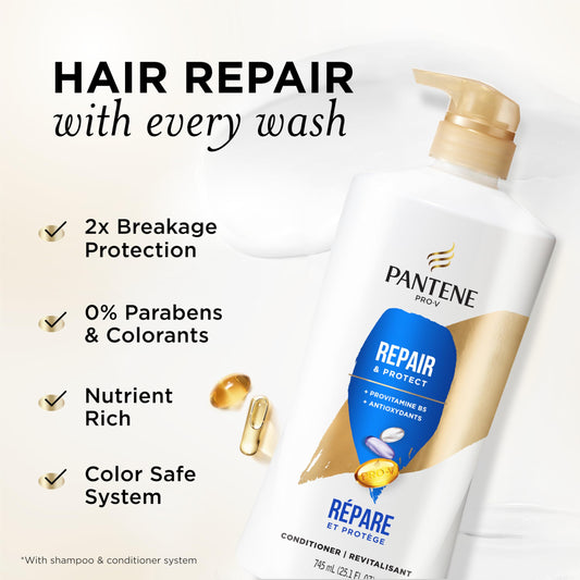 Pantene closeup of ingredients label highlighting Pro‑V nutrients