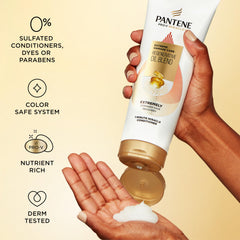 Pantene bottle in hand for scale showing 10.9 fl oz travel and value