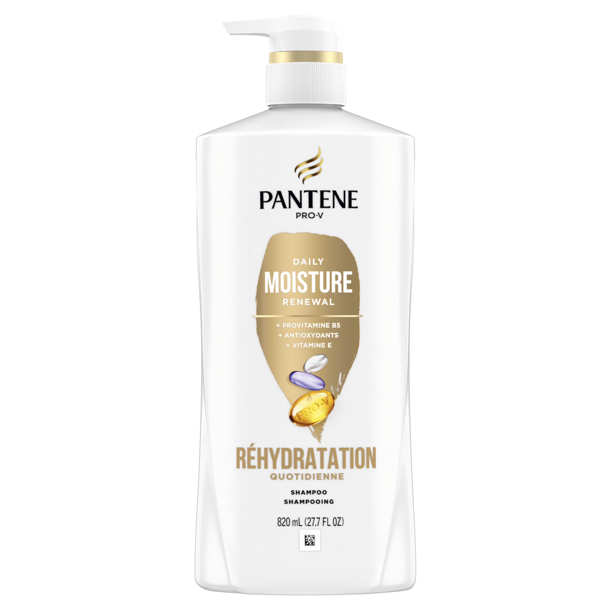 Pantene shampoo in shower being applied, showing daily routine hydration benefit