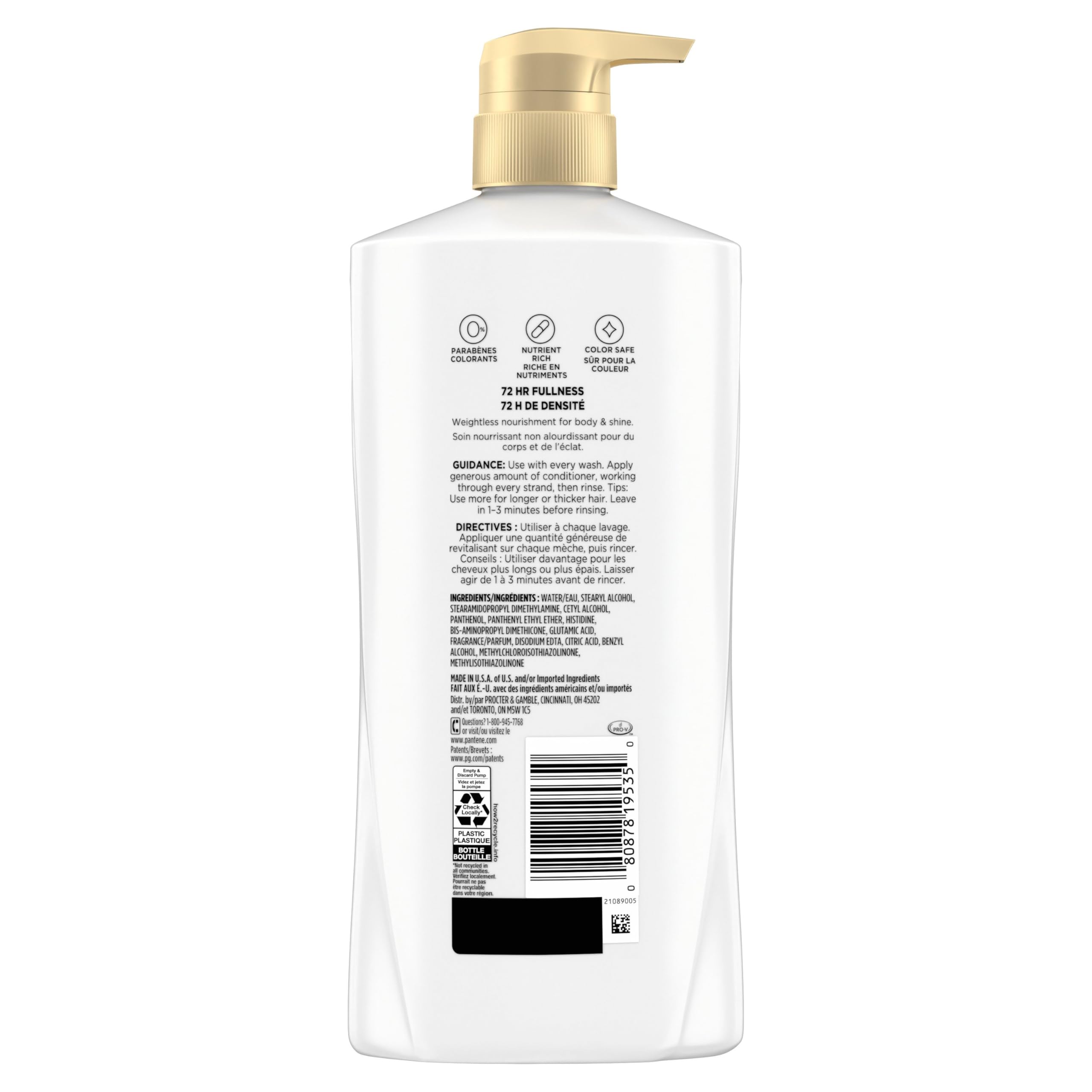 Pantene-treated color-treated hair showing gentle care and visible body benefit