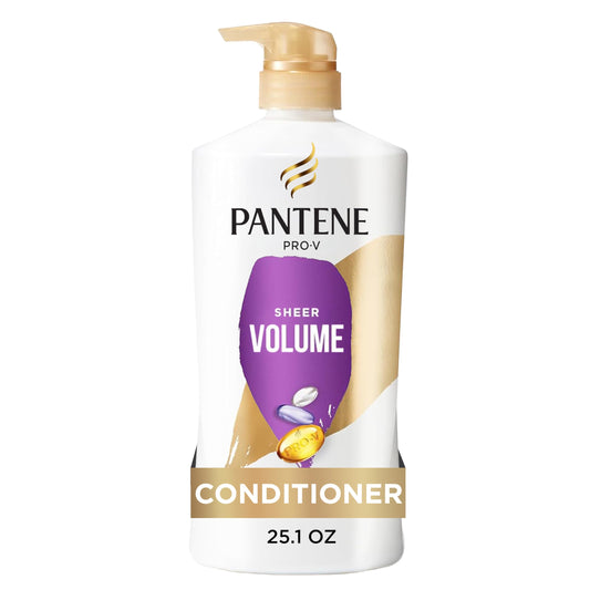 Pantene front bottle showing label and volume promise for quick identification and benefit