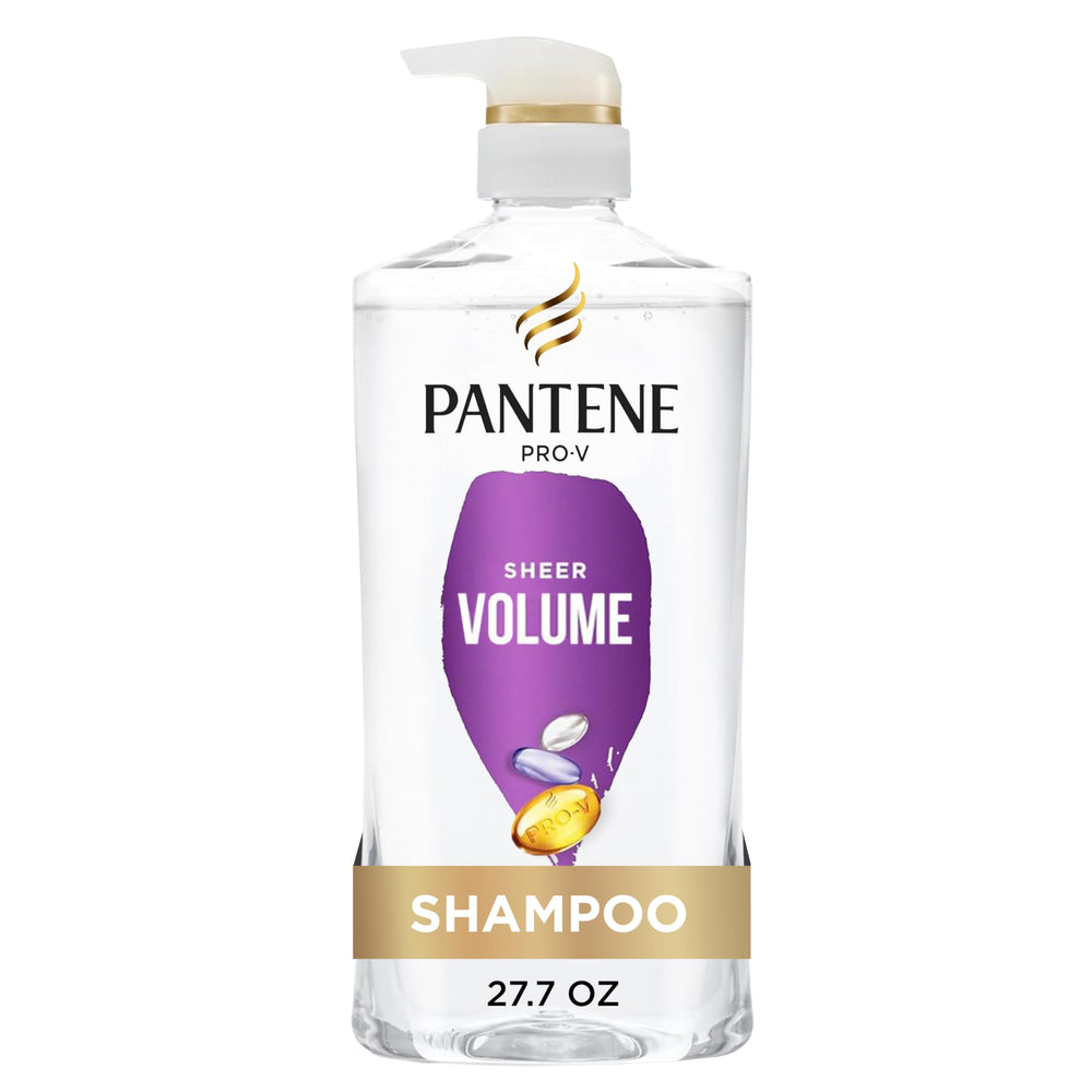 Pantene sheer volume front packaging showing product benefits and size