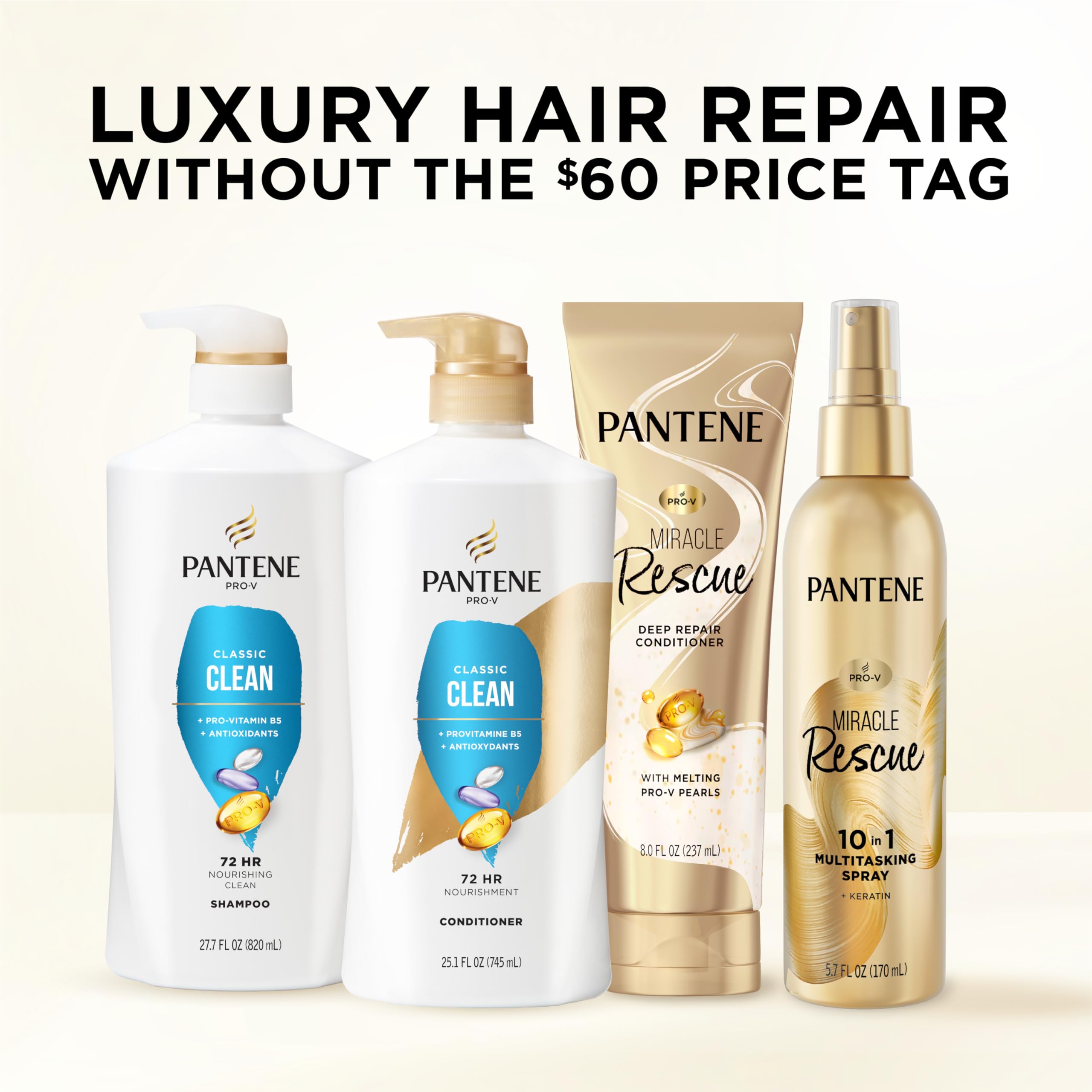 Pantene bottle on shower shelf in lifestyle scene for daily routine convenience