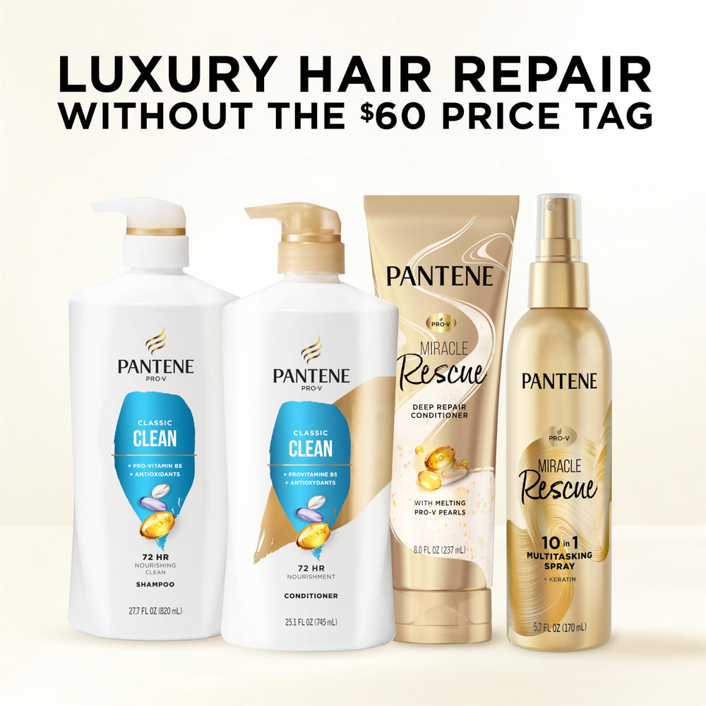 Pantene bottle on shower shelf in lifestyle scene for daily routine convenience