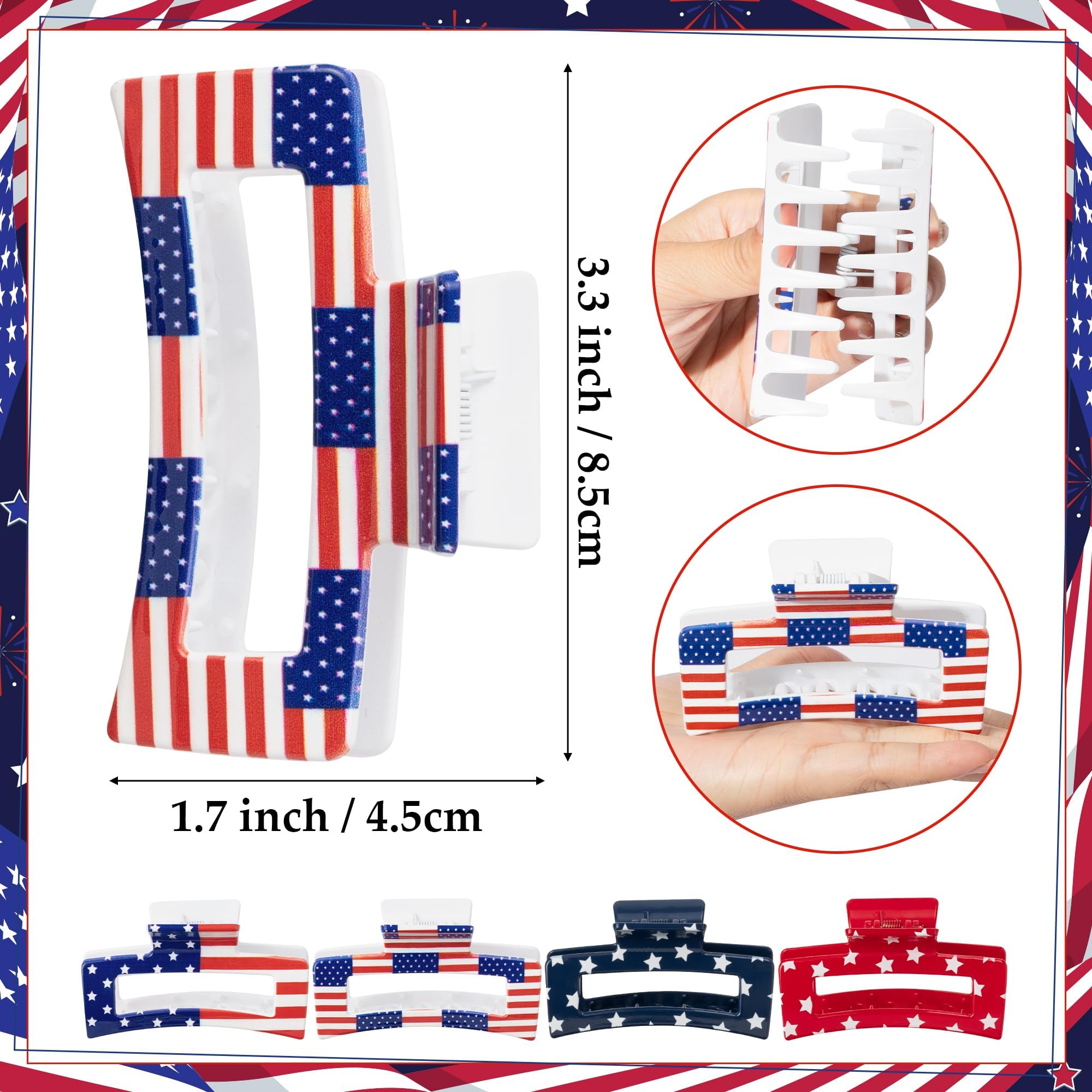 PANTIDE close-up of stars and stripes print, vibrant patriotic detail