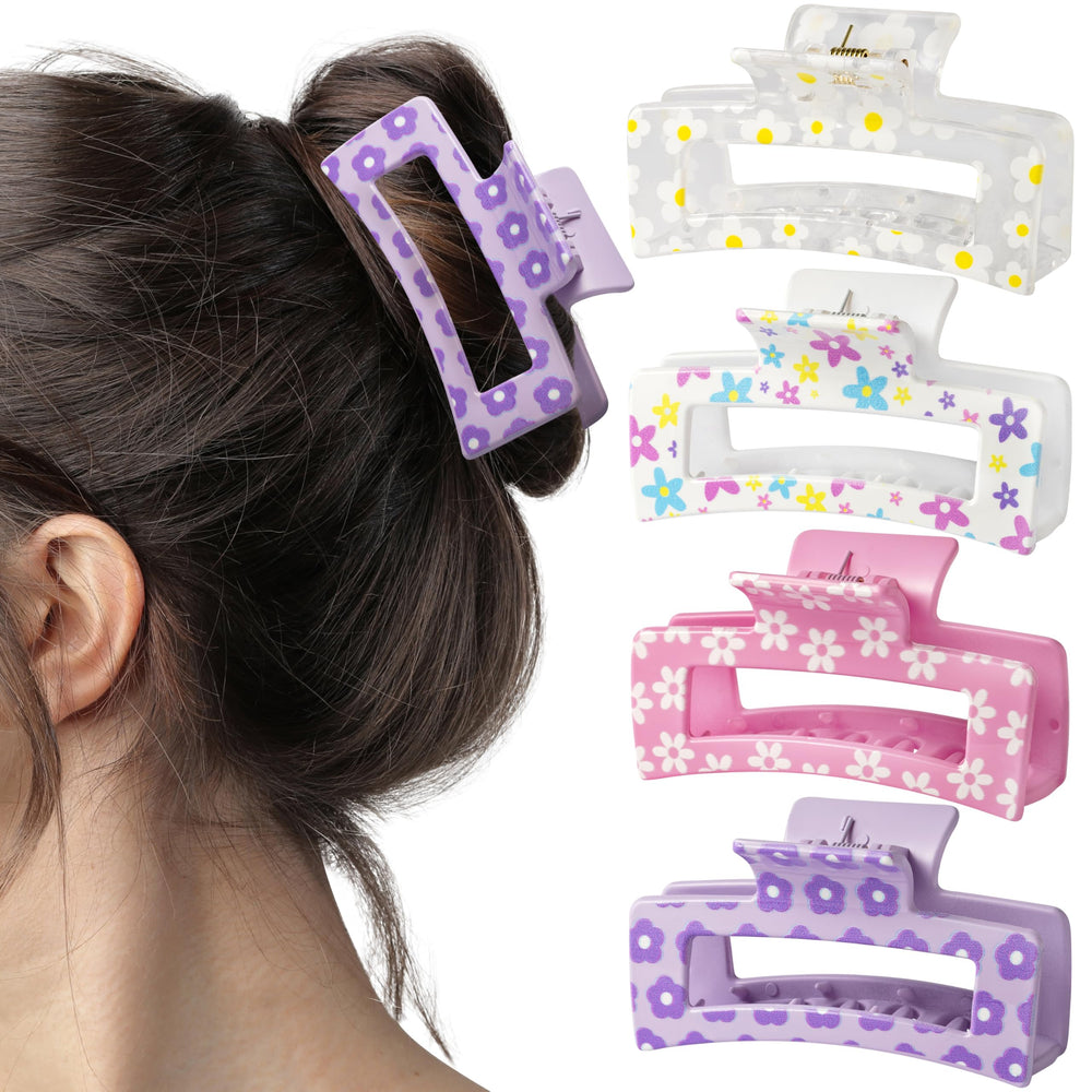 PANTIDE front view showing four colorful floral clips and versatile styling