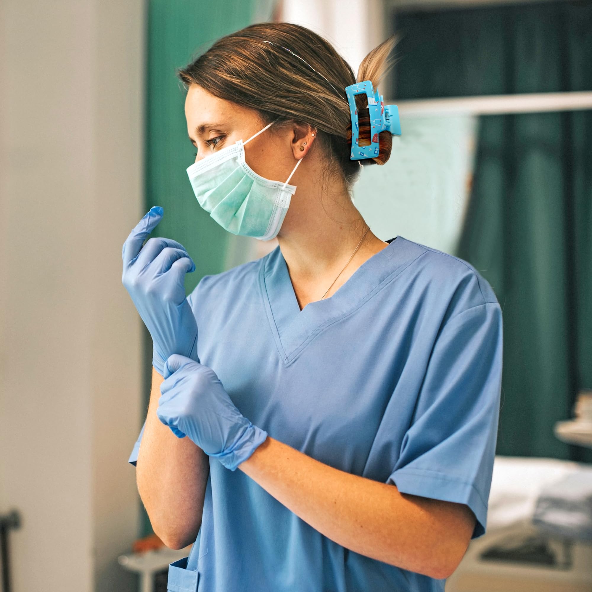 PANTIDE clips styled with nurse uniform for practical, cute look