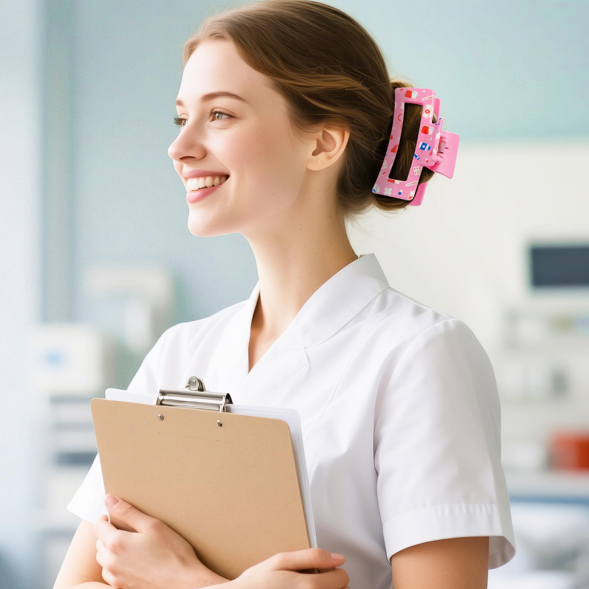 PANTIDE clips paired with a nurse uniform, professional yet playful accessory
