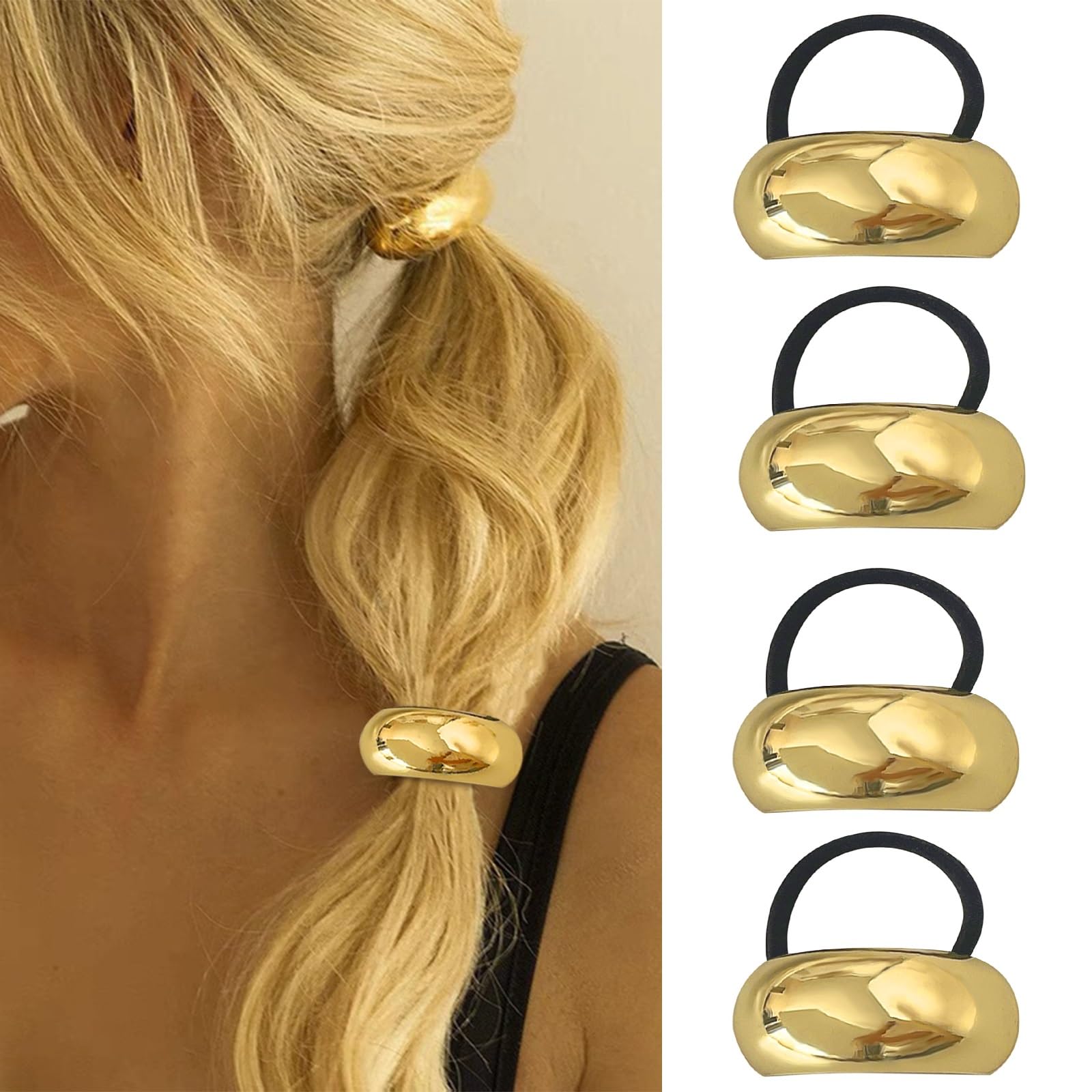papasgix gold cuff front packaging showing set of 24 hair ties and neat presentation