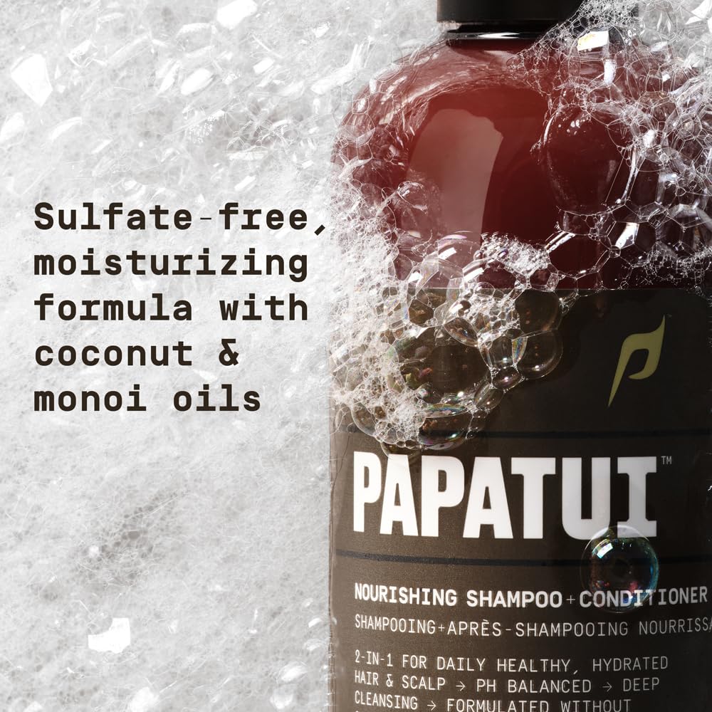 PAPATUI coconut and monoi ingredients still life illustrating nourishing oils