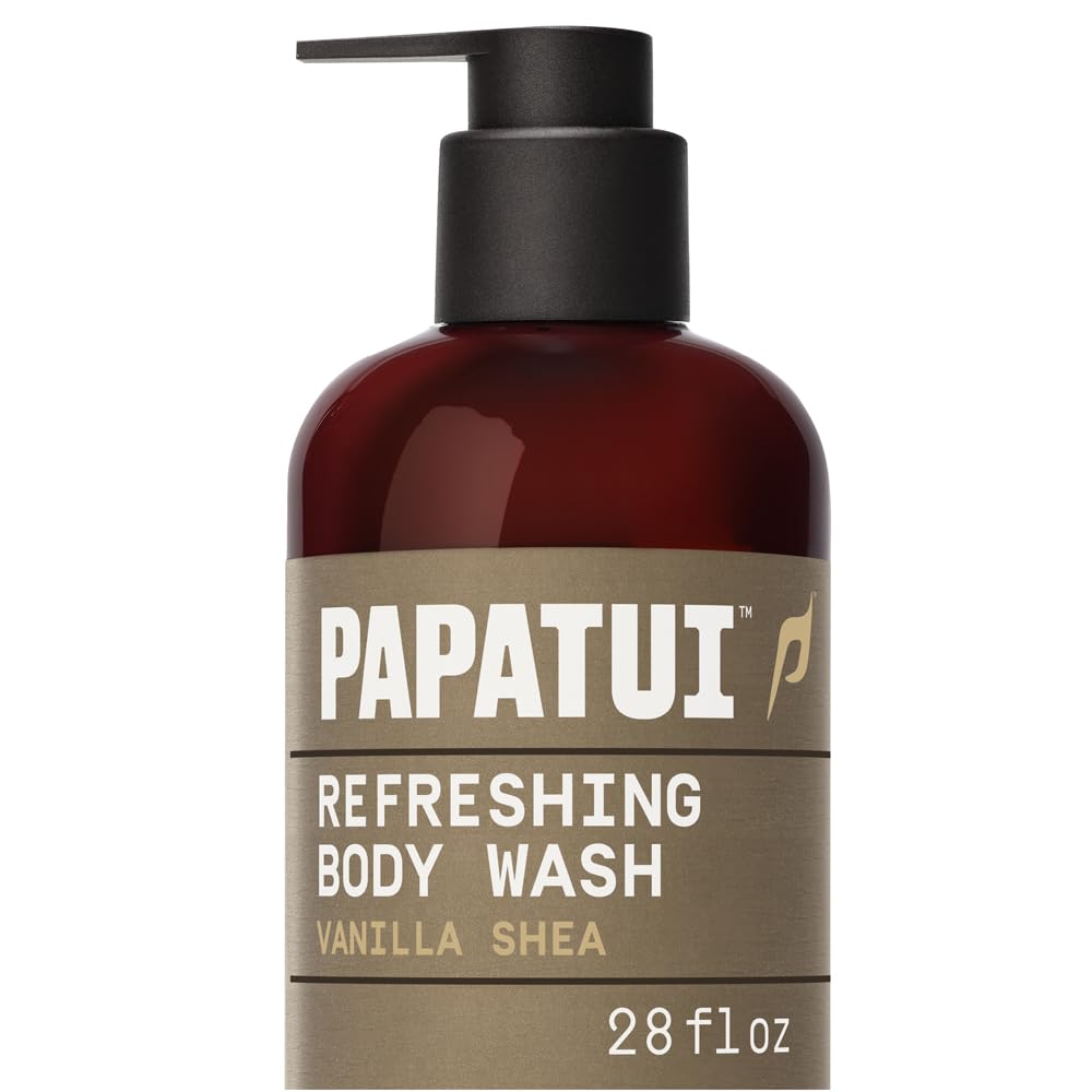 PAPATUI front bottle showing vanilla shea scent and everyday freshness
