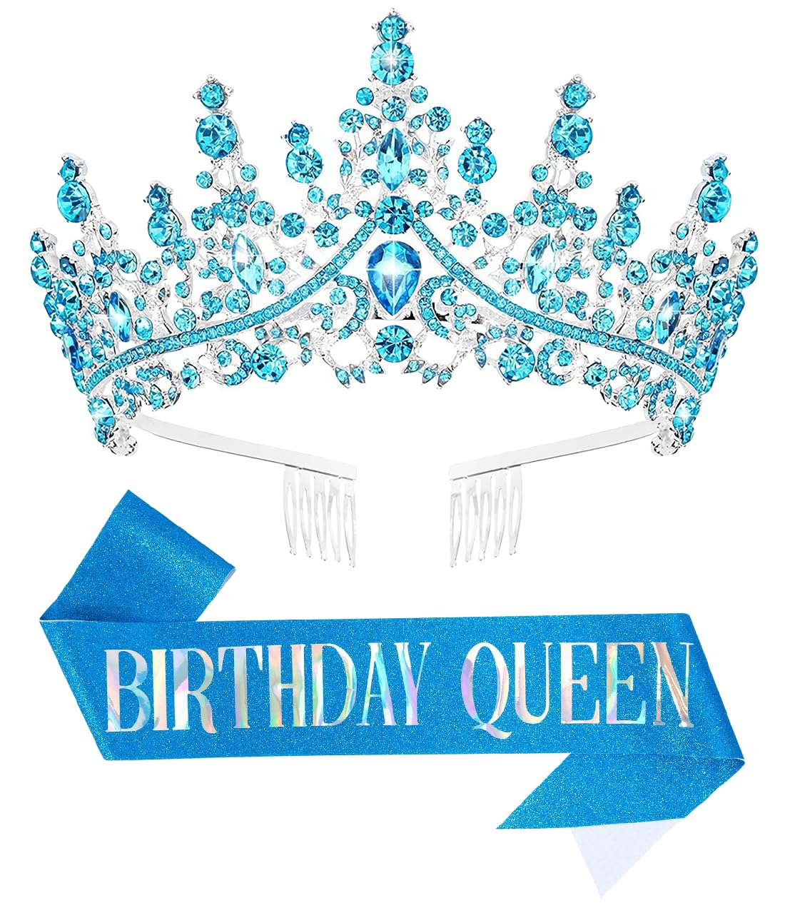Papoopy tiara front view showing regal design and photo-ready sparkle