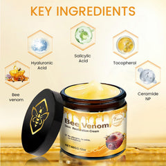 PAQIMAN ingredients label showing bee venom and hyaluronic acid benefit