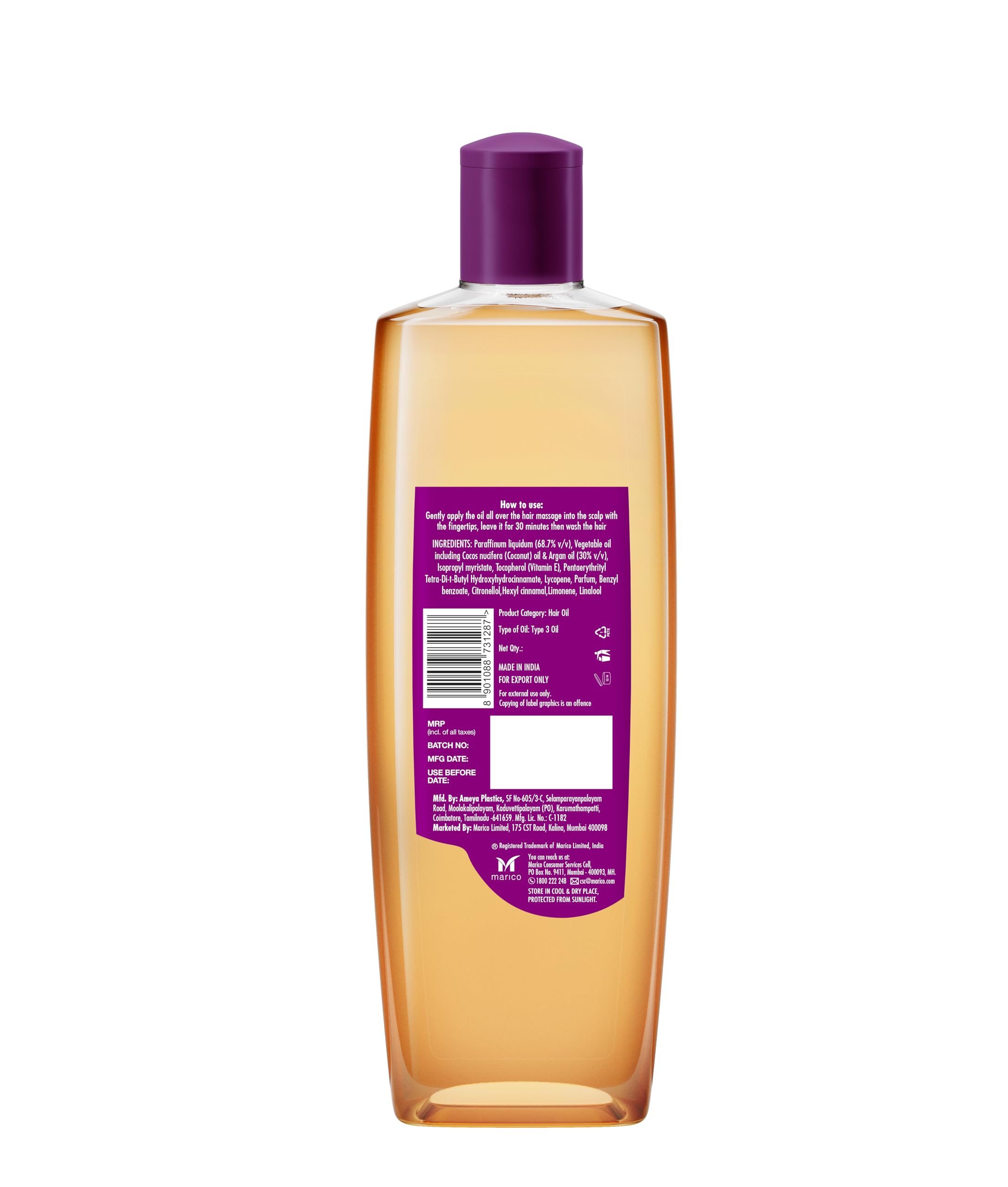 Parachute Advansed bottle on bathroom shelf in lifestyle setting for daily use