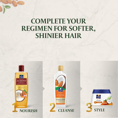 Parachute Advansed before and after hair ends showing improved softness