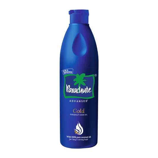 Parachute Advansed front bottle showing bottle design and clear benefits