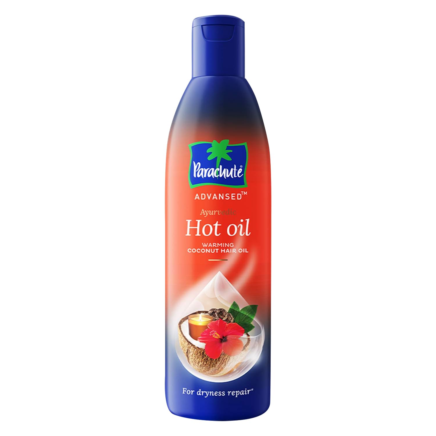 Parachute Advansed front packaging showing product benefits and size