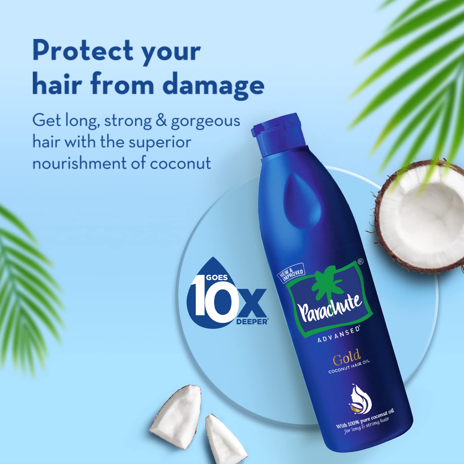Parachute Advansed image of handpicked coconuts emphasizing natural quality