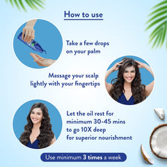Parachute Advansed label close-up showing ingredients and Vitamin E benefit