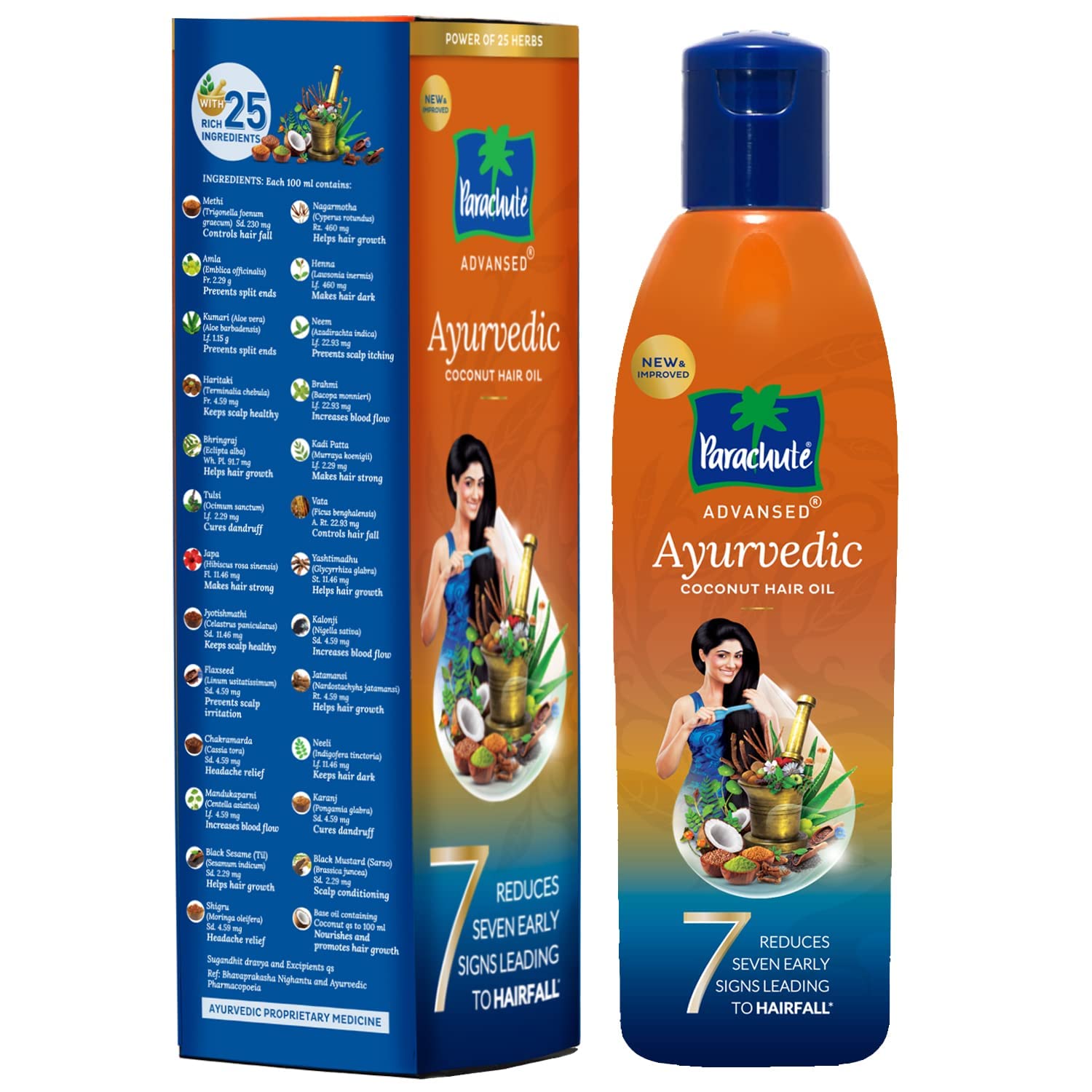Parachute Advansed on bathroom shelf styled for daily routine appeal and trust
