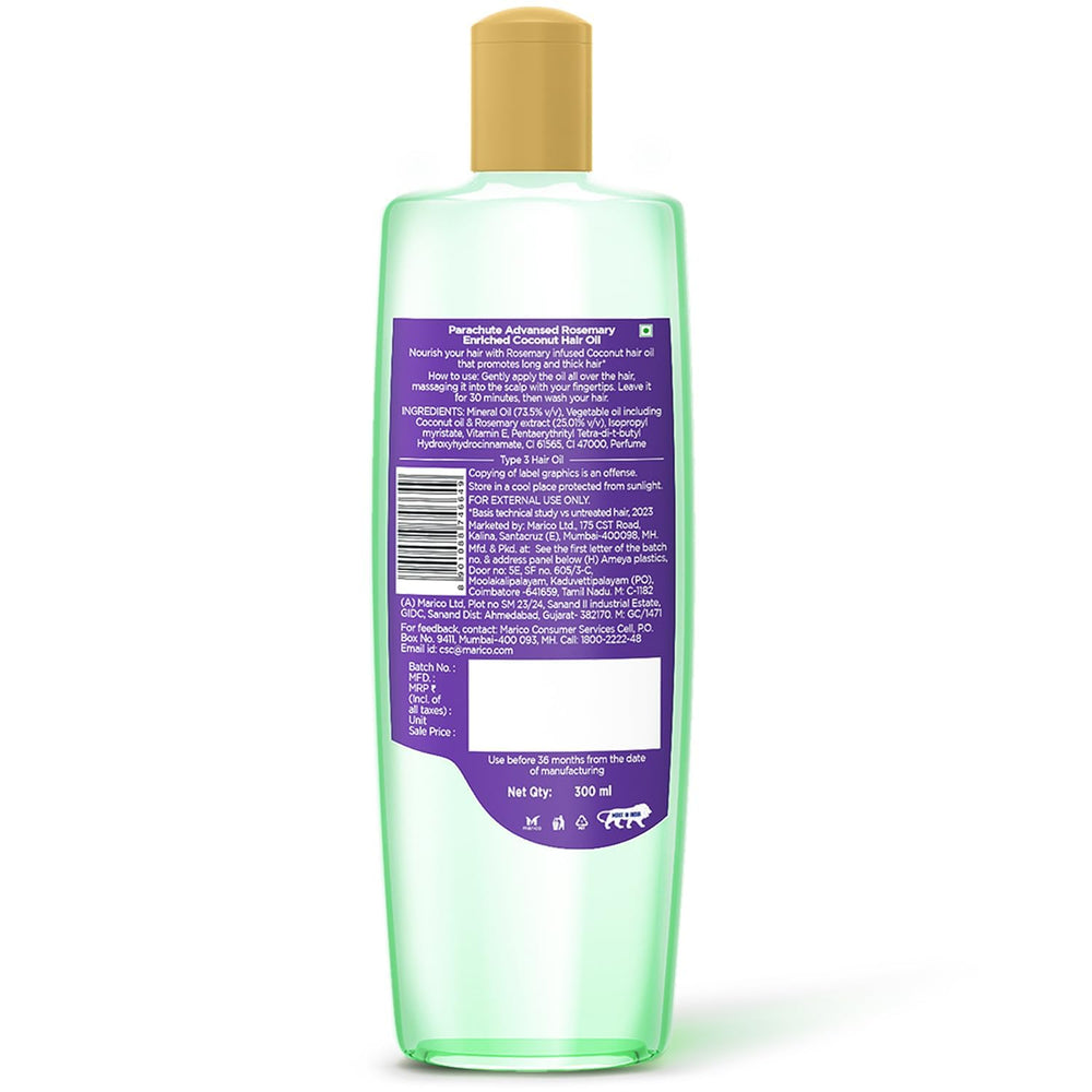 Parachute Advansed bottle on bathroom shelf suggesting daily routine use
