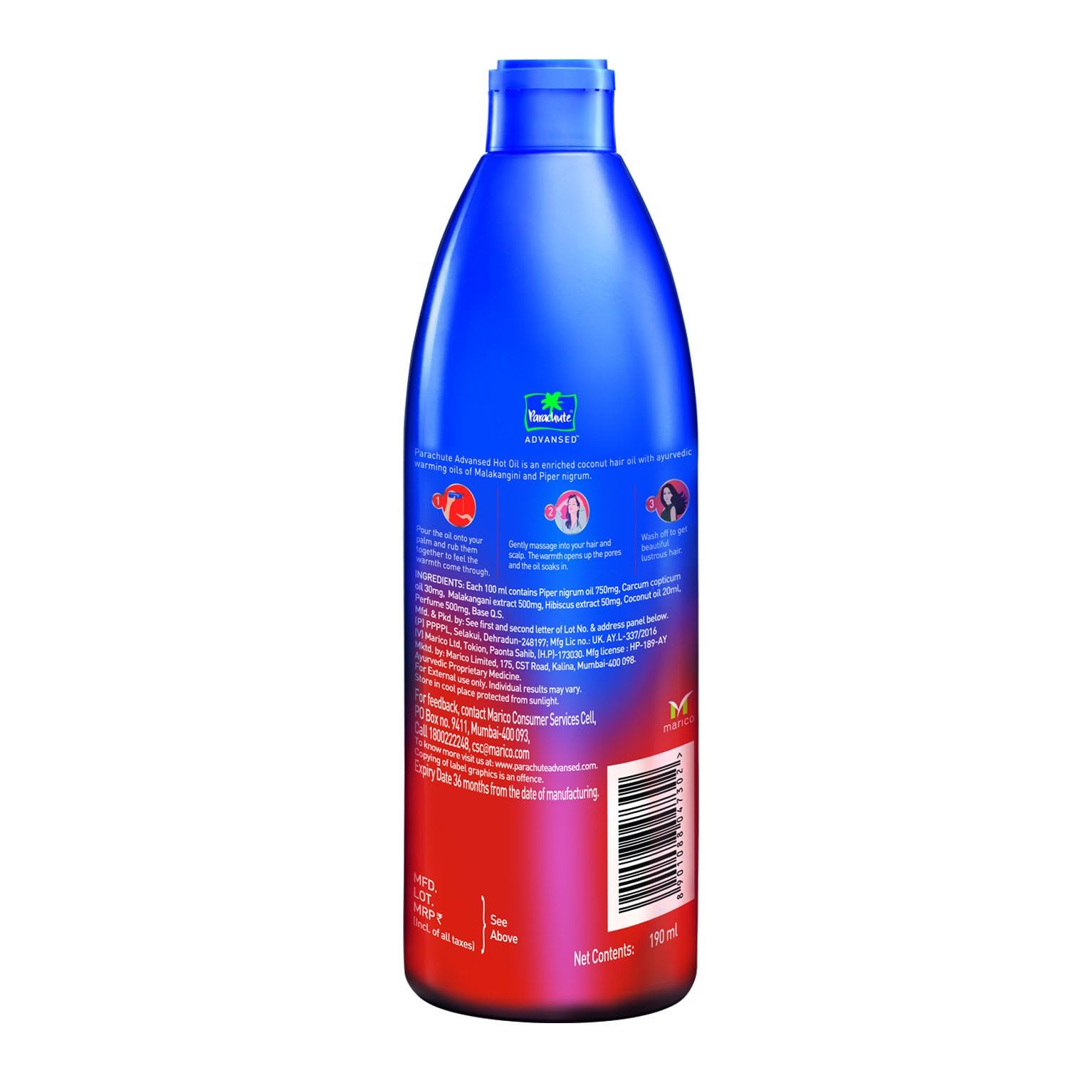 Parachute Advansed bottle next to ruler showing 10.1 fl oz scale