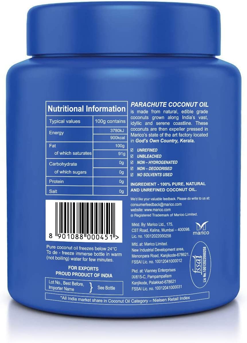 Parachute tamper-proof seal detail showing freshness protection benefit