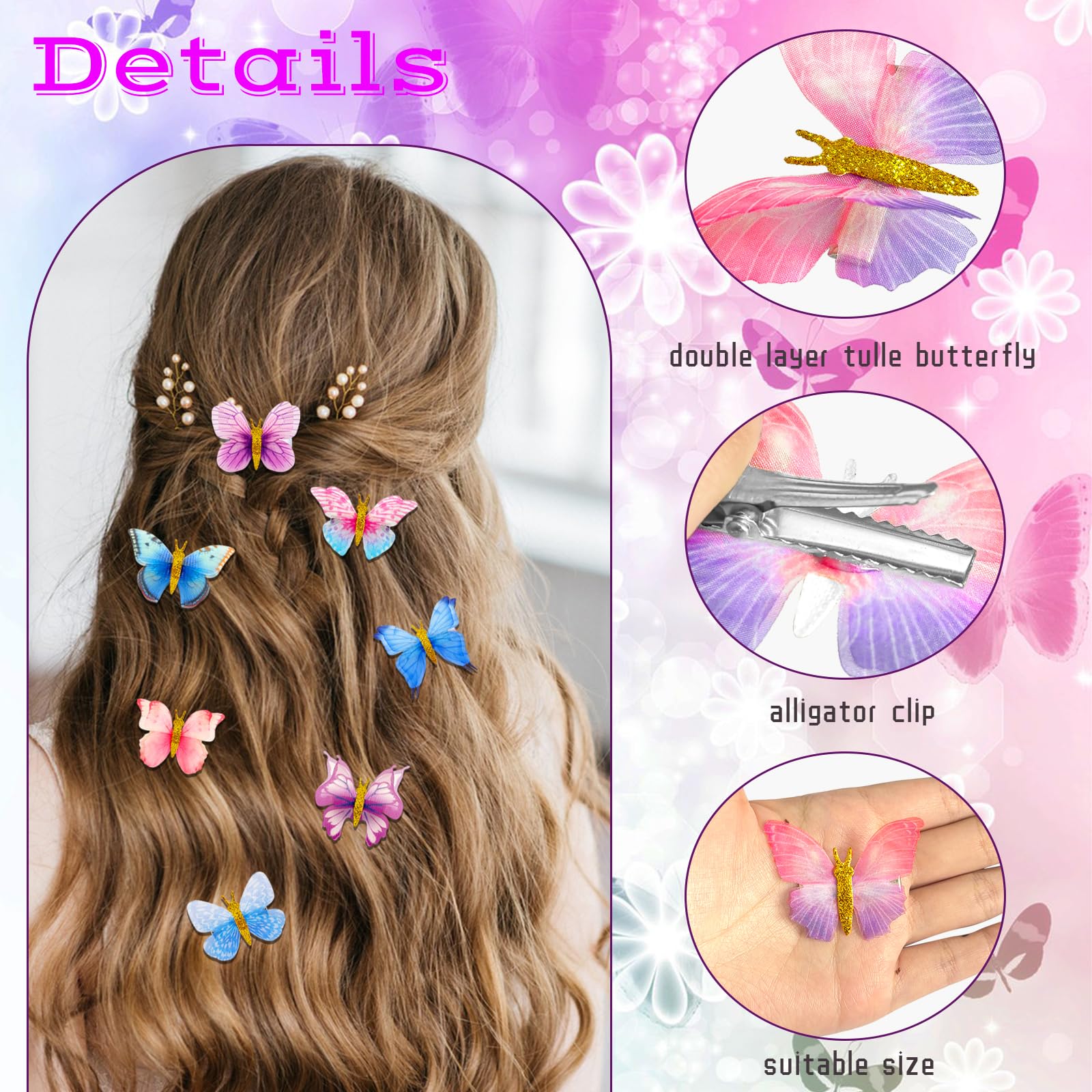 Paradi star clips worn in a half-up hairstyle, bright Y2K accent