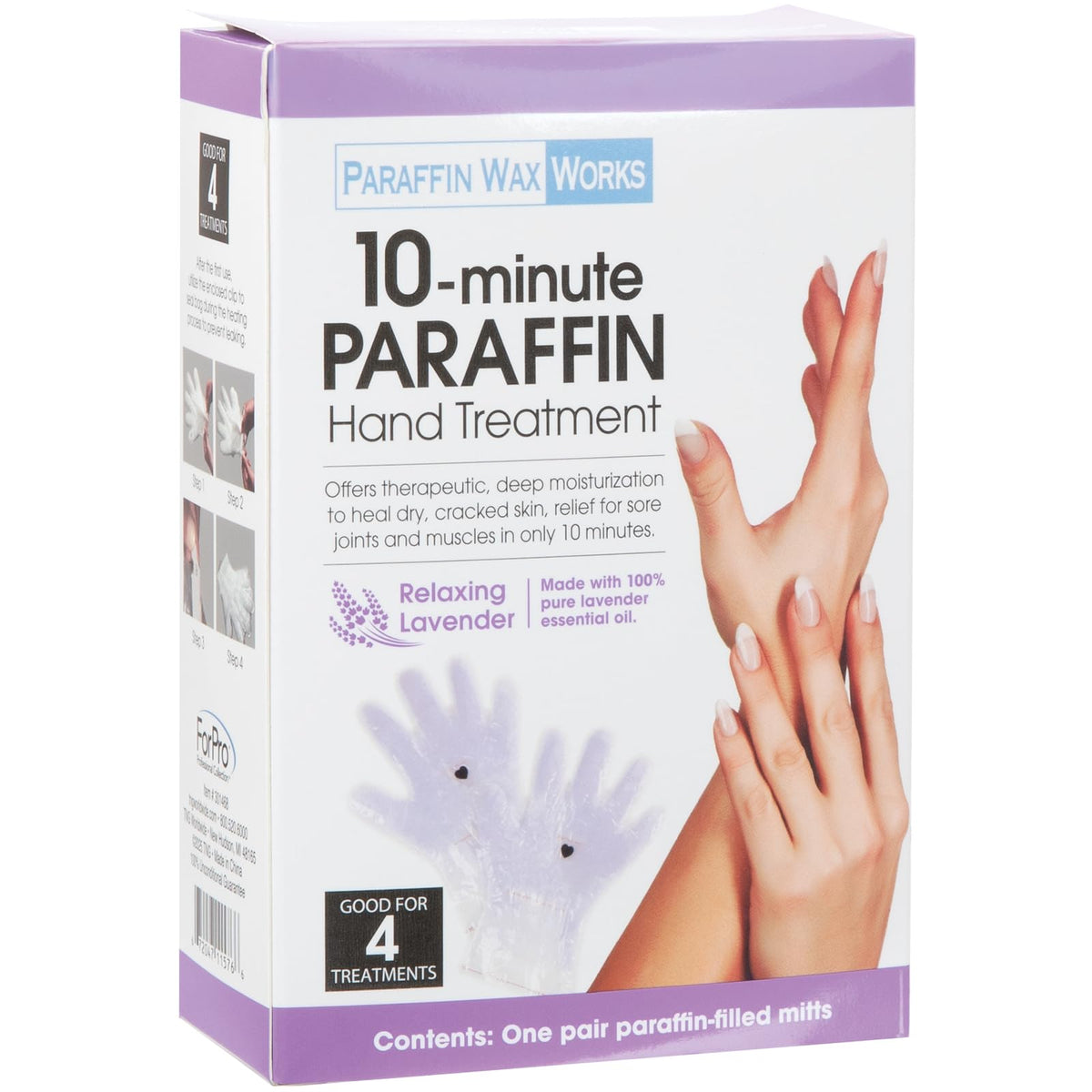 Paraffin Wax Works front packaging showing quick 10-minute treatment benefit