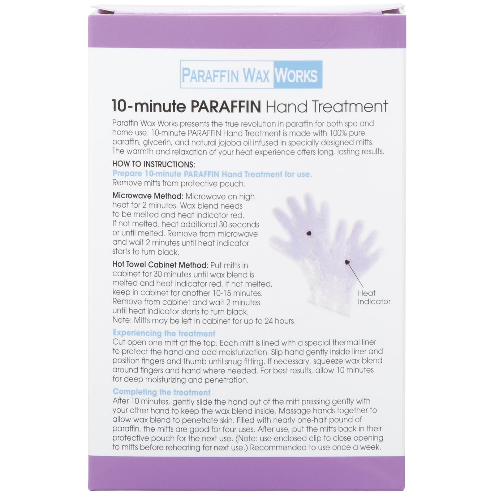 Paraffin Wax Works lavender glove close-up highlighting infused oils for soft skin