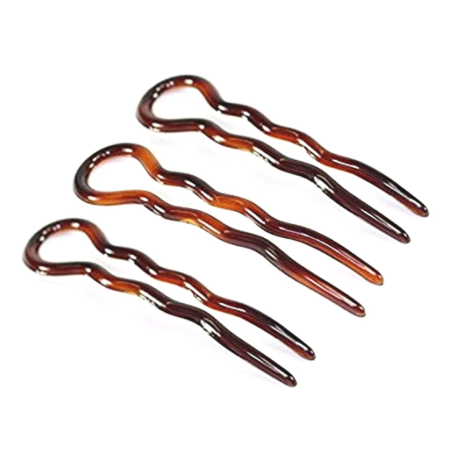Parcelona front packaging showing three brown tortoise hair pins and product presentation