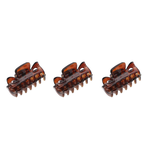 Parcelona front packaging showing three tortoise brown clips, polished finish benefit