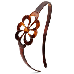 Parcelona headband front view showing wide flower design and refined style