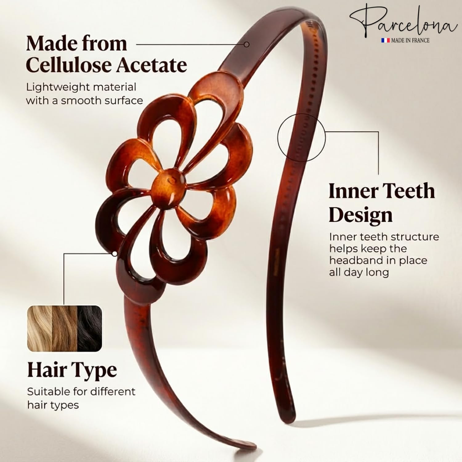 Parcelona headband worn with outfit showing elegant everyday styling
