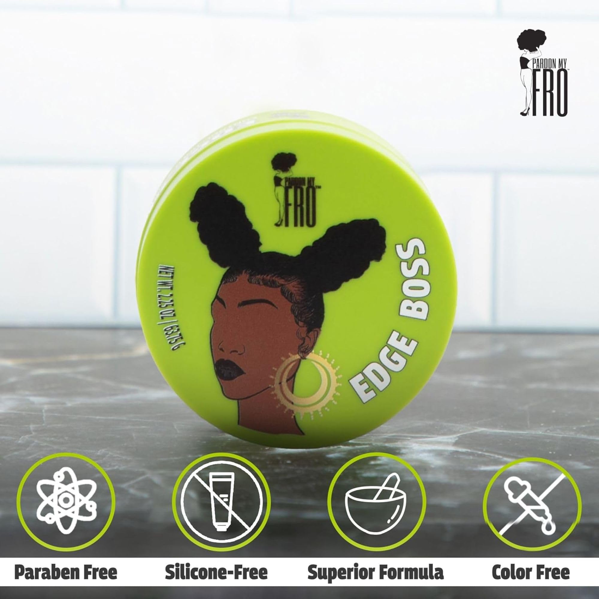 Pardon My Fro gel being applied with a brush for precise control benefit