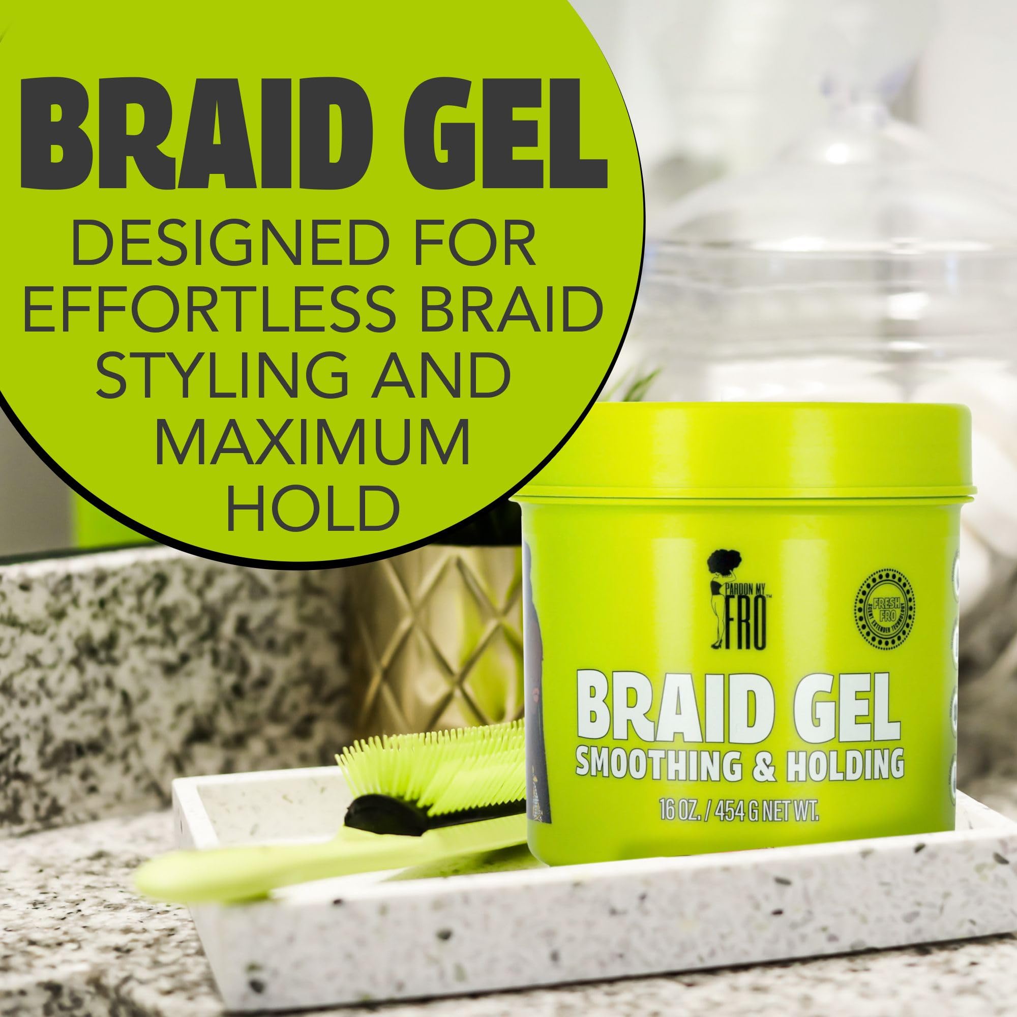Pardon My Fro smoothing edges for sleek hairline and natural finish