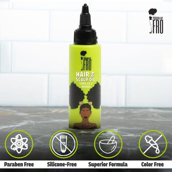 Pardon My Fro bottle size comparison showing compact 2 fl oz travel-friendly benefit