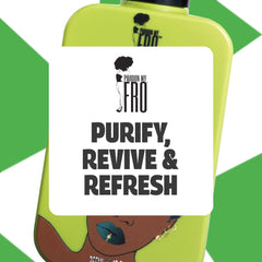Pardon My Fro jar in hand to show true 12 fl oz scale for purchasing clarity