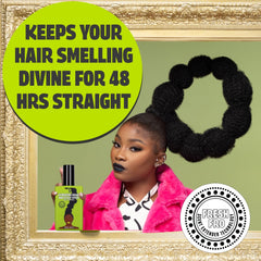 Pardon My Fro mist settling on braid texture to hydrate without residue