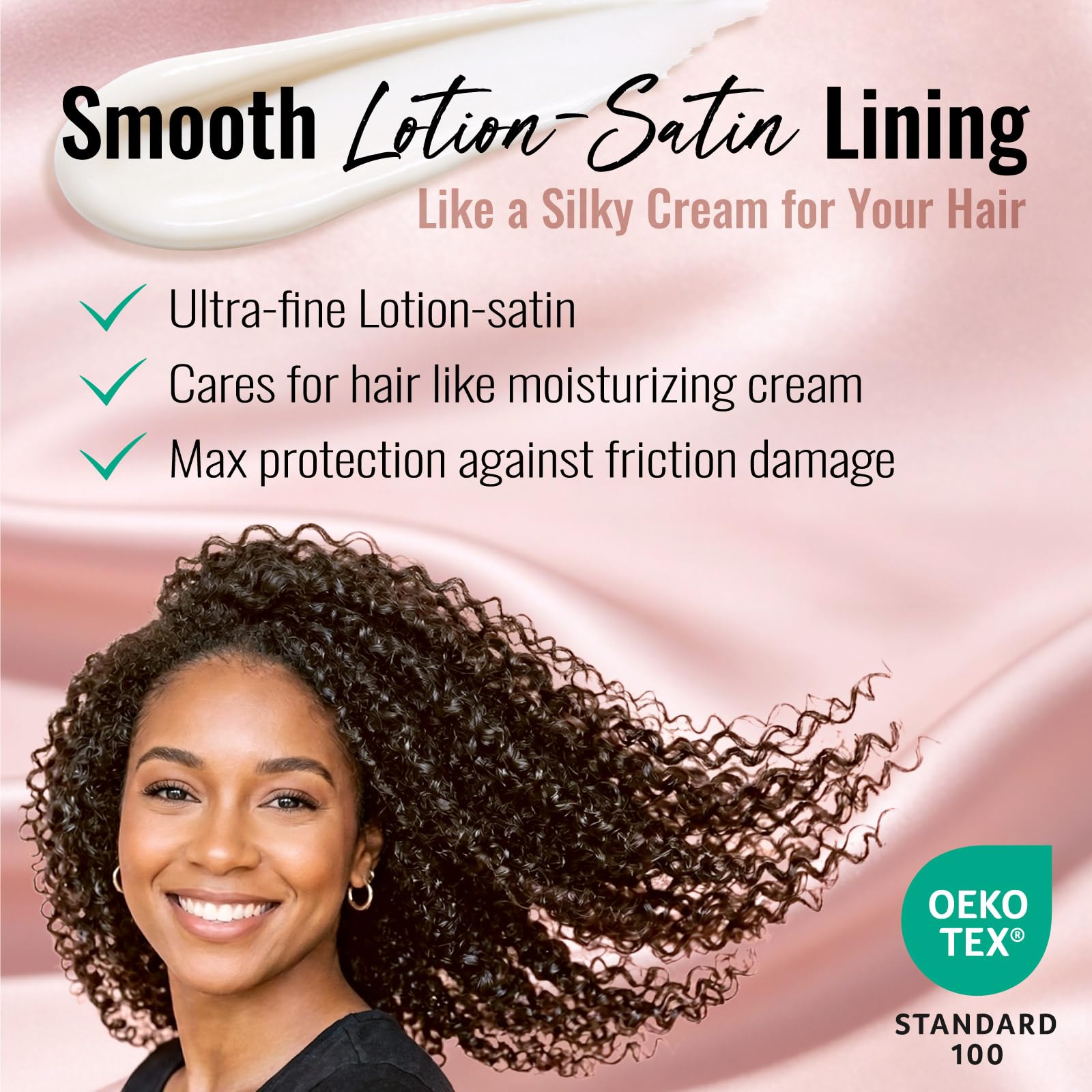 PARISBELLA satin lining closeup reduces friction and protects hair