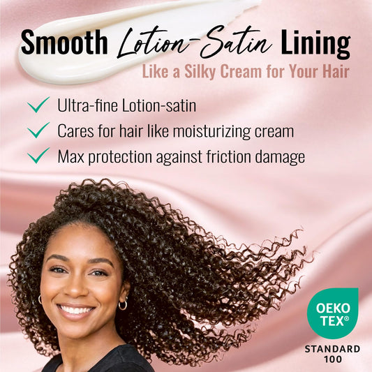 PARISBELLA satin lining closeup reduces friction and protects hair