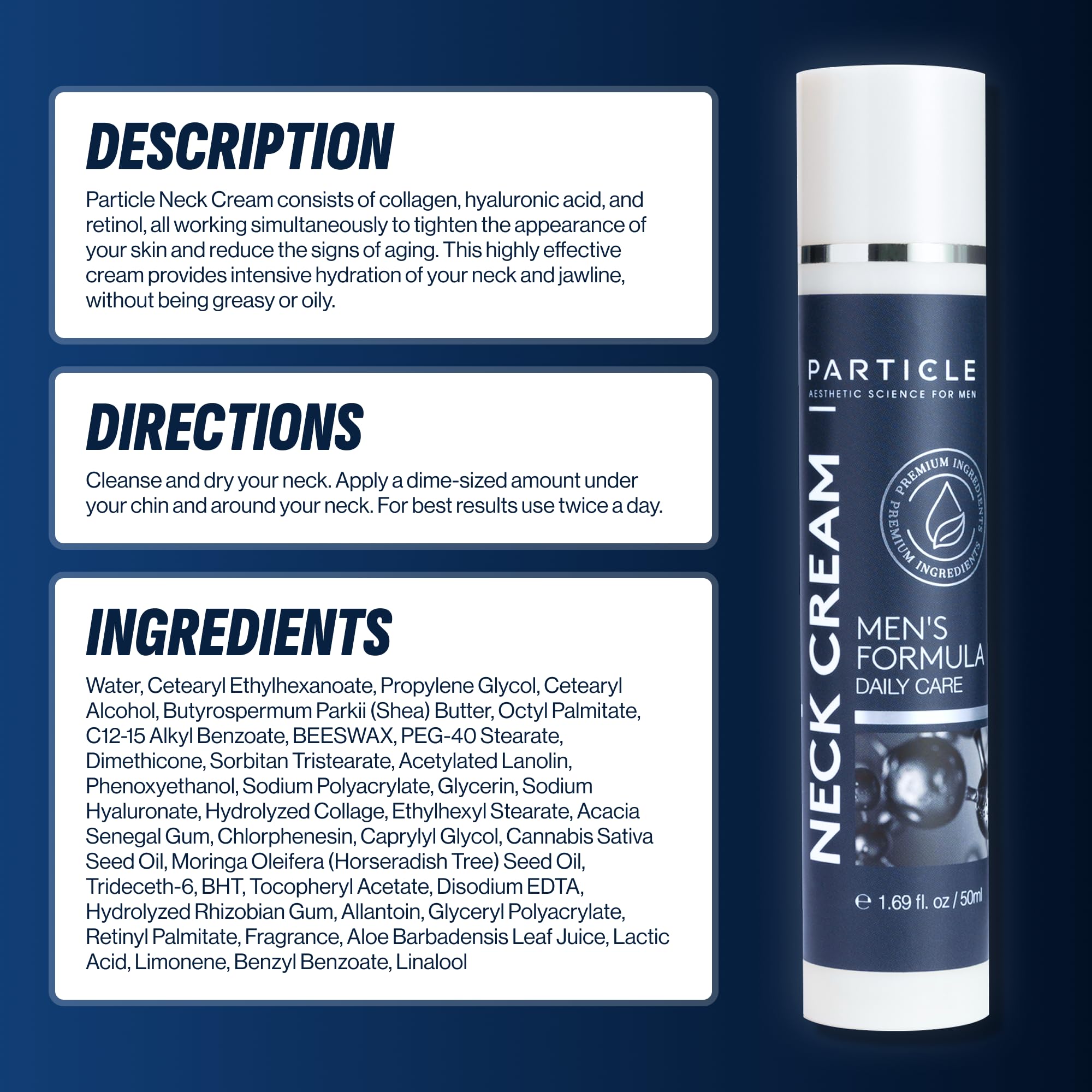 Particle neck cream in travel bag lifestyle shot for grooming on the go
