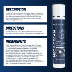 Particle neck cream in travel bag lifestyle shot for grooming on the go